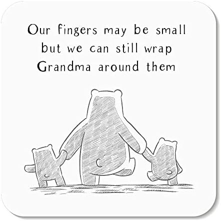 My Fingers May be Small but I can Still Wrap Nanny Grandma Nana Coaster by Rors and Wren - Lovely Sentimental Gift for Grandparent - Coaster Gloss Finish Size 9x9 cm (Nana)