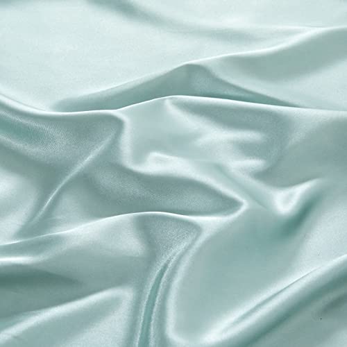 Oaysa Silk Satin Bed Sheets, Queen Size Sheets Set, Ultra Soft Silky Bedding Set With 18'' Extra Deep Pocket Fitted Sheet For High Mattress (Queen, Aqua) #TOP2