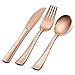 Rose Gold 160-Piece Disposable Flatware Set - Silverware, 80 Forks, 40 Spoons, 40 Knives - Heavy Duty for Party, Event or Bulk Packs