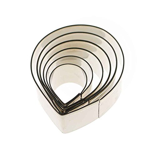 Omkuwl 6pcs pétalos de rosa cortador de acero inoxidable para herramientas de decoración de pasteles