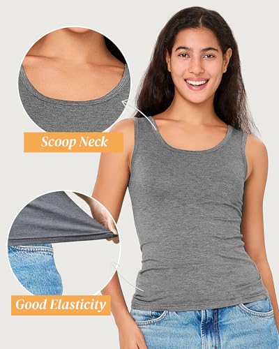 BAMBOO COOL Women's Ultra Soft Lingerie Camisole Basic Tank Breathable Undershirt 4 Pack3