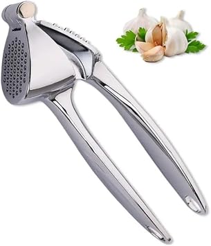 Deconox Profesyonel Paslanmaz Çelik Sarımsak Ezici (18cm) - Ergonomik & Kolay Temizlenebilir Sarımsak Presi - Zencefil ve Küçük Soğan İçin de İdeal