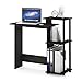Furinno Efficient Home Laptop Notebook Computer Desk with Square Shelves, Espresso/Black