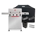 Monument Grills 4+1 Burner Stainless Steel 525 sq.in Propane M2 Gas Grill, 49,000 BTU, Assembles in 30 Mins, Outdoor Patio Grill with Broil Zone, Side Burner, Foldable Side Shelf, with 5 Accessories