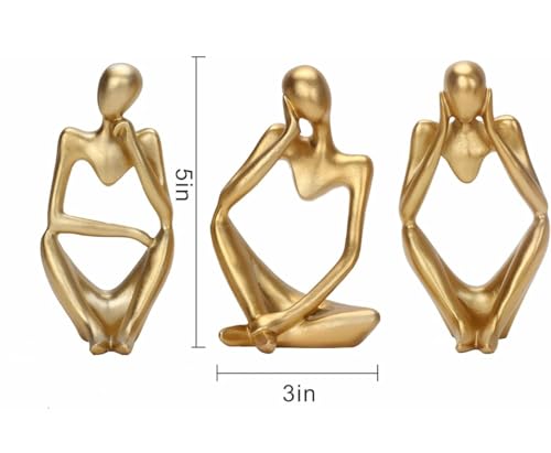 Image of VRB Dec 1 Set for Statue Study Office Desk Decor Showpiece Gift Decoration Accessories Items Decorative Showpeice for Home ((3 pcs Golden Abstract Body Showpiece))