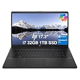 HP 17 Laptop (17.3" HD+, Intel 10-Core i7-1355U, 32GB RAM, 1TB SSD) for Business, Home, Students, Long Battery Life, Narrow Bezel, HDMI, Webcam, Wi-Fi 6, Fast Charge, Win 11 Pro w/ Copilot, Black - Image 1