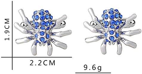 Aport Presents Cufflinks Simple Cufflinks for Unisex Spider Diamond Cufflinks in Blue Color and Its Size 1.9 * 2.2Cm and Its Weight 9.6G #Aport-330