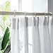 White Lightweight Sheer Curtains 90 Inches Long 2 Panels, 54 Inches Width, Semi-Transparent Hook Curtains, Soft Airy Drapes, Suitable for Bedroom and Living Room