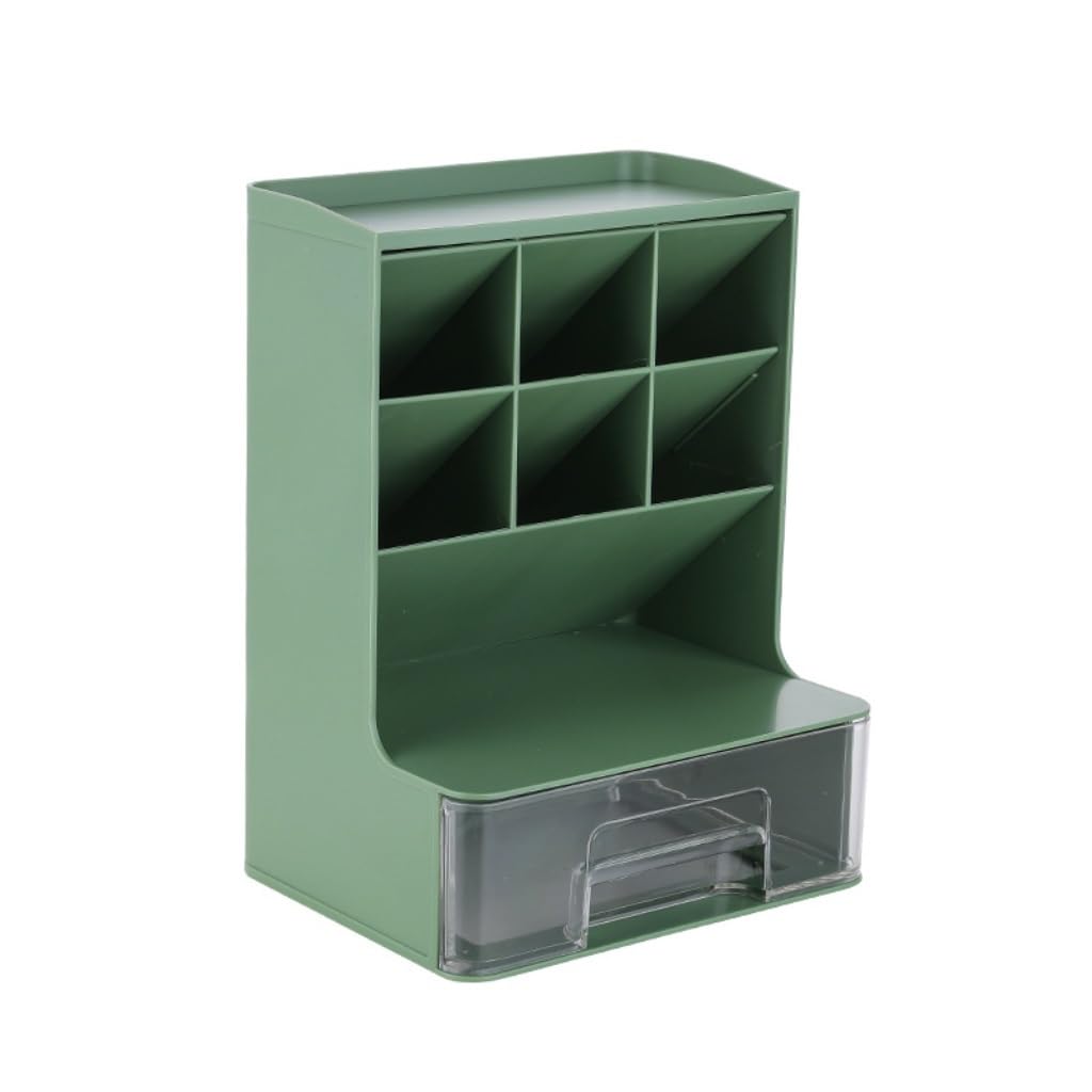 Organizer Trucchi Scatola portaoggetti for cancelleria da scrivania inclinata, scatola portapenne multi-griglia con scatola portaoggetti for cosmetici, rossetto e cassetto per Trucco Gioielli Accessor