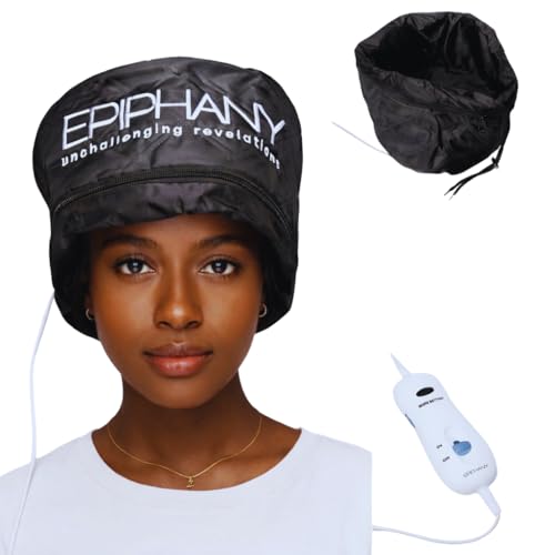 Epiphany Heat Cap for Deep Conditioning Hair Treatments – Electric Thermal Cap with 9 Heat Settings, Removable Washable Liner, Adjustable Fit, Long 8ft Cord, Embroidered Logo – Hair Repair & Hydration