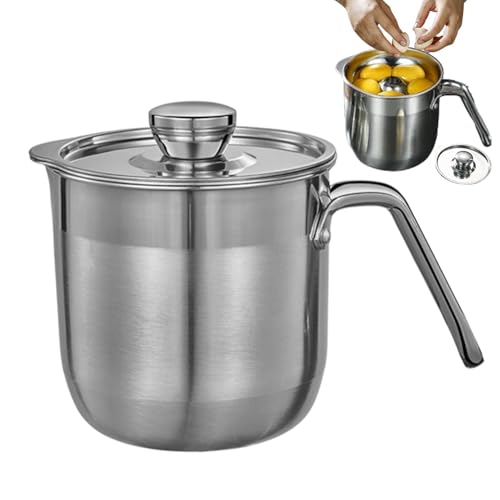 Egg Separator, Stainless Steel Separator Cup, Large Capacity Egg, Durable With Lid And Handle, Multiple Eggs Divider For Baking, Cake, Cream Making, 1 Piece, Easy To Clean