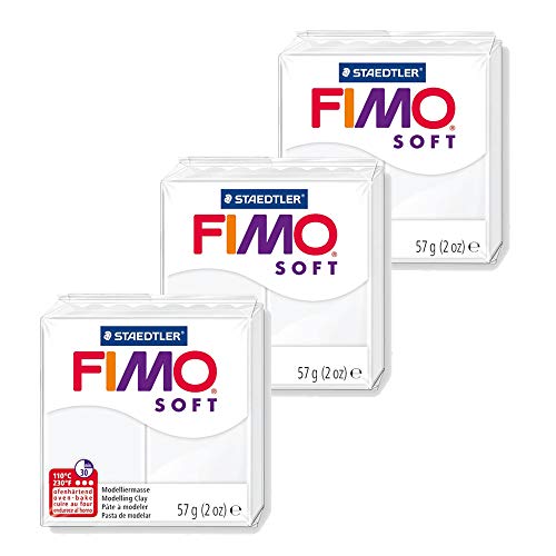 JustArtsCrafts FIM Soft Polymer Oven Hardening Modelling Clay - Most Popular Colours - 57g - Set of 3 - White JustArtsCrafts FIM Soft Polymer Oven Hardening Modelling Clay - Most Popular Colours - 57g - Set of 3 - White
