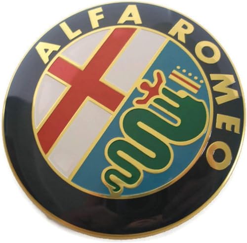 2 Fregi Stemma Oro Gold Compatibili con Alfa Romeo Auto