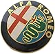 2 Emblems Compatible with Alfa Romeo Car Logo 74mm Gold for Front and Rear Bonnet Emblem Metal Badges