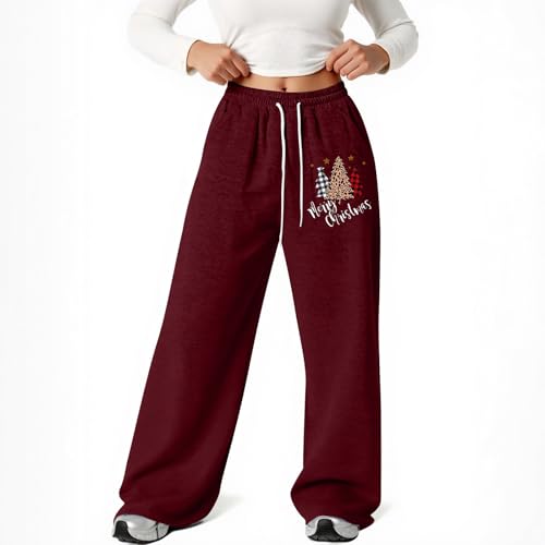 Girl's Christmas Tree Baggy Sweatpants Drawstring Straight Leg Athletic Trousers Joggers Elastic Waist Track Pants Pockets3