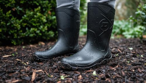 DUNLOP Dee Calf – Stivali da Pioggia di Altezza Media per Donna e Uomo – Impermeabili, Leggeri e Comodi – Nero – Taglie 37
