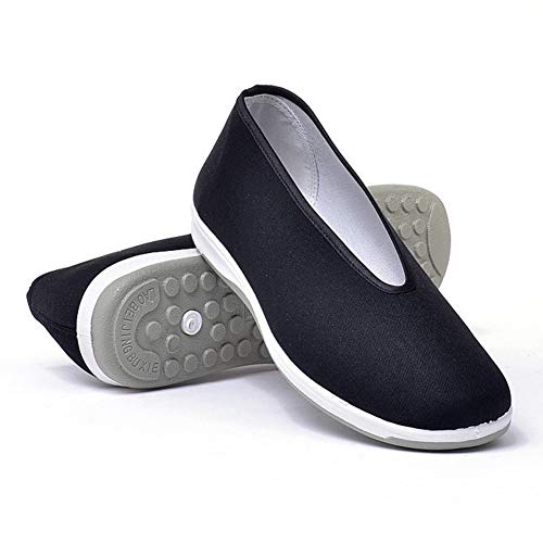 SEHUNN Zapatos Kung Fu, Zapatos De Karate para Artes Marciales De Tai Chi, Zapatos Transpirables De Kungfu, Zapatillas De Entrenamiento para Correr Los Hombresblack-46