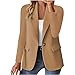 Blazers for Women Long Sleeve Office Jacket Single Button Blazer Dressy Business Casual Work Suit Coat Fall Jackets (US, Alpha, X-Large, Regular, Regular, Khaki)