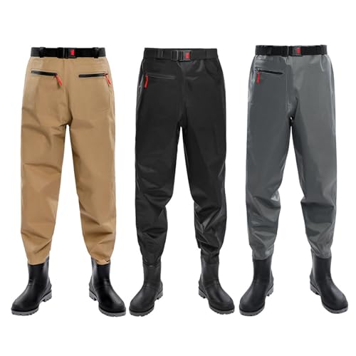 Wasserdichte Herren-Hose, atmungsaktive Neoprenhose mit Reißverschlusstaschen, Hüftwathose für Herren, Hose, Neopren-Strumpfhose, elastischer Bund, halblang, Wasserhose für Herren, Schwarz , 94