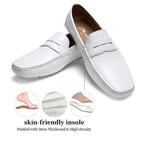 Image of Jousen Men's Penny Loafers Casual Driving Slip On Shoes | Rubber Outsole Soft Lightweight Moccasins Daily Business Wedding Office Travel Boat