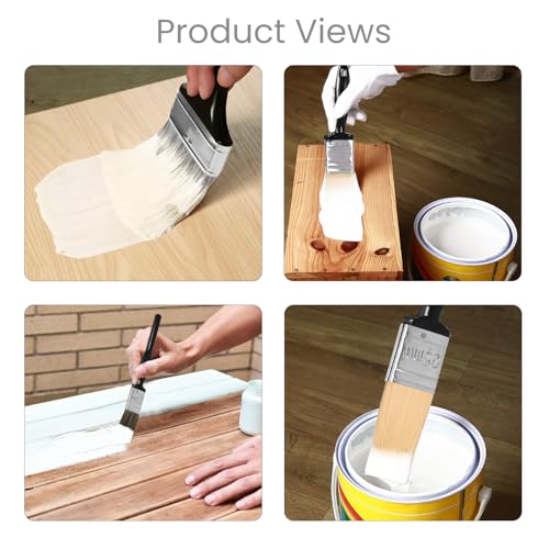 Image of The Decor Co. Paint Brush 25mm Super Sturdy Bristles for Wall Oil Canvas Enamel and Water-Based Painting with Ergonomic Handle (Random Colors)