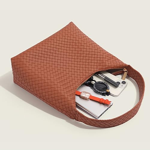 Leather Hobo Bags for Women Small Soft Shoulder Purse Slouchy Tote Handbags with Double Zipper Design 20254