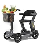 Glashow S3 Lightweight Mobility Scooter for Seniors Adults - 25 Miles on 1 Charge, 6 MPH Max, 265lbs Loading, 4 Wheels Foldable Mobility Scooter for All Terrain Travel, HSA FSA Eligible