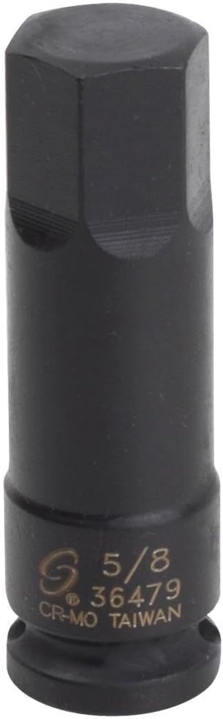 SUNEX Tools 3/8 in. Drive 5/8 in. 6-Point Hex Bit Impact Socket, CR-MO Steel, Model 36479