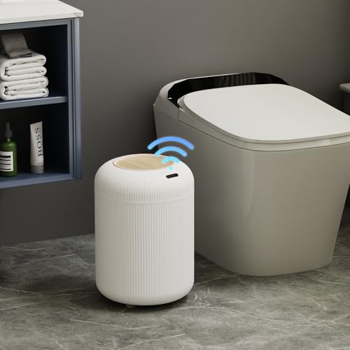 Petite poubelle pour toilettes et chambre Stonespace au design blanc épuré