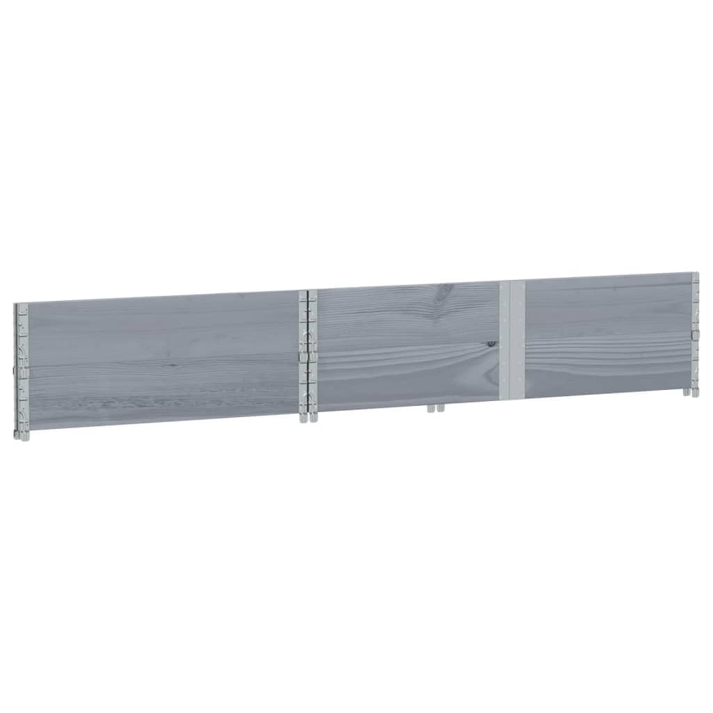 Bancal de pino 150 x 100 x 41 cm, plegable, macizo, gris, apilable, jardín, terraza, balcón, suelo abierto