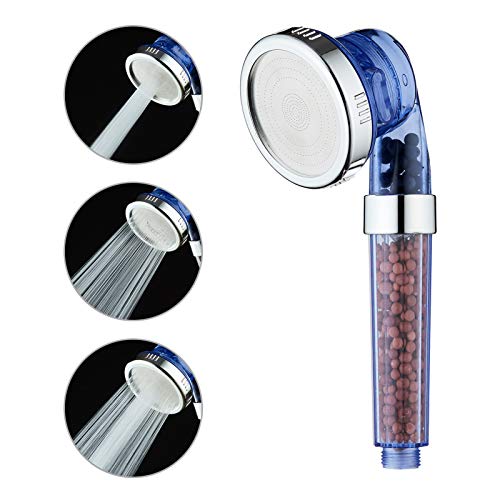 Zenbodys Shower Head | Shower Head KAIREY Ionic Shower Head,3 Function High Pressure Water Saving Filtered Handheld Showerhead,Anion Energy Ball Purifies Water Shower(no hose)