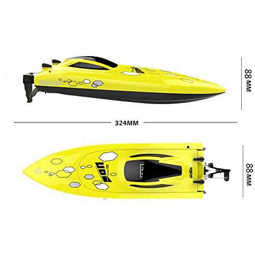 Park10 Toys RC Racing Boat - High Speed Electronic Remote Control Boat for Kids, UD08, Upgrade from UDI001 (Yellow)