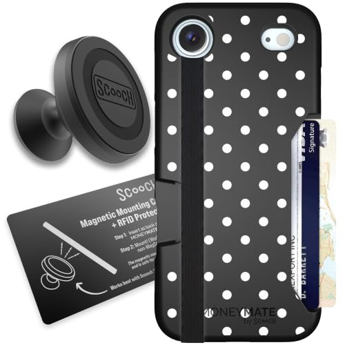 Scooch for iPhone Air Wallet Case Card Holder, Moneymate, Polka Dots