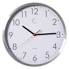 Clockswise 12 " Waterproof Aluminum Wall Clock Battery Operated Precision Quartz Movement Weather