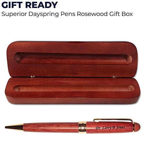 Dayspring Pens | Engraved/Personalized Medical Themed Doctors Wood Gift Pen And Case, Includes Caduceus On The Case. Gift For Doctor Or Nurse. Real Rosewood. #TOP3