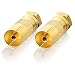 Produktbild SEBSON SAT Antenne Adapter Set - 2x F-Stecker auf Koax Buchse (IEC) - Antennenkabel Adapter für TV, SAT Receiver, Kabelrouter mit F-Anschluss