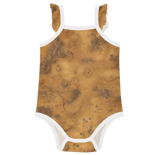 Baby Cotton Infant Bodyshirts Cute Soft Toddler Sleeveless Clothes 9M Vintage Game Map