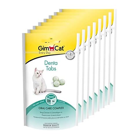 GimCat Denta Tabs - Funktionaler Katzensnack unterstützt die Zahnpflege - 8er Pack (8 x 40 g) Cover