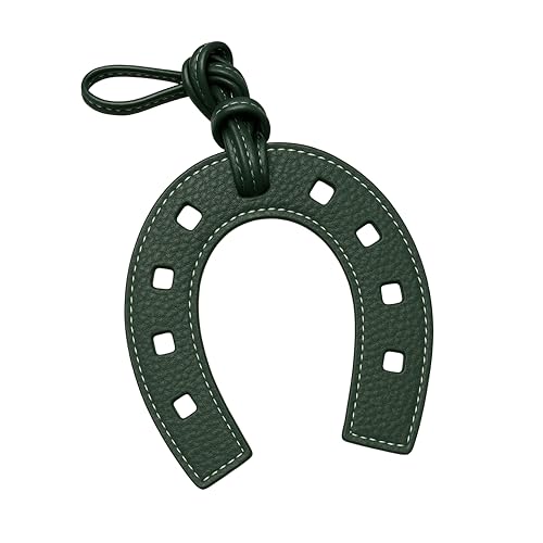 VITITRAN Lucky Leather Keychain Charm Western Purse Accessory for Handbag, Wallet, Backpack, Tote Cute Bag Pendant, Gift for Women, Girls Colorful Decorative Hanging Ornament (Green)