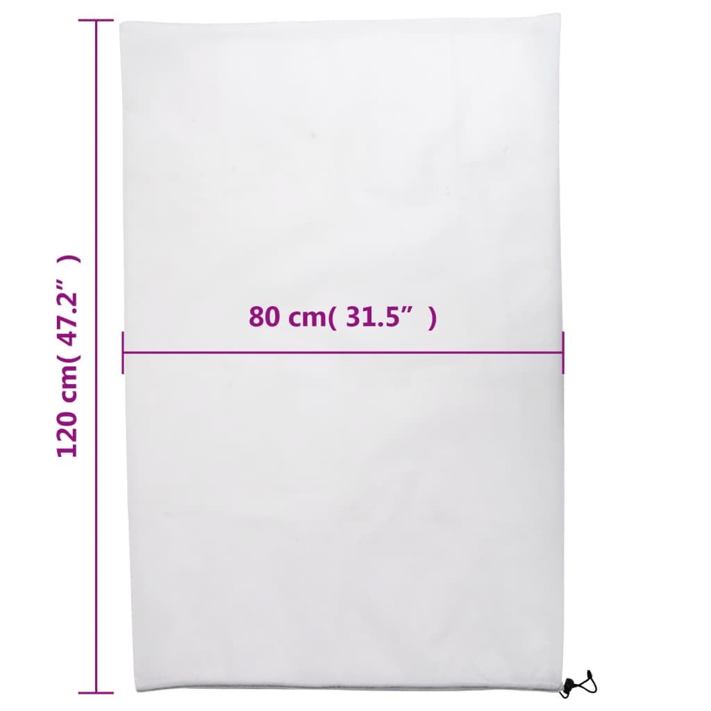 Tessuto non tessuto invernale con coulisse, 4 pezzi, 70 g/m², 0,8 x 1,2 m, protezione per piante, per giardino, aiuole, balcone, terrazza, serra, traspirante, antivento, antigelo, protezione
