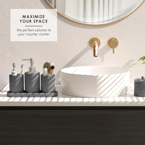 Clara Clark Grey Bathroom Set - Bathroom Sets with Shower Curtain and Rugs, 21PC Bathroom Accessory Set, Shower Curtain Set with Soap Dispenser & Toothbrush Holder by Clara Clark - Image 7
