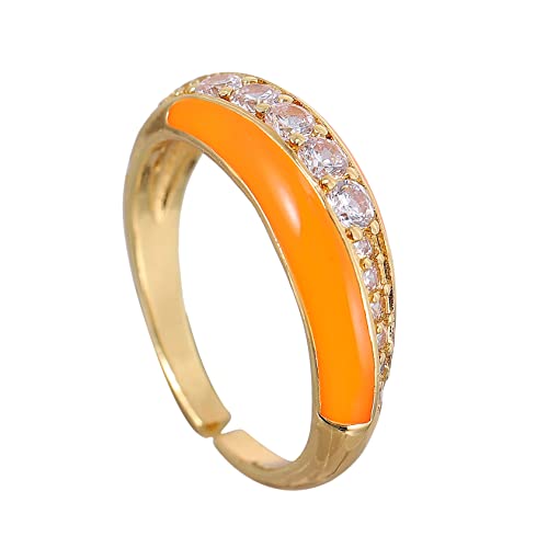 Healvian Anillo Ajustable De Mujer Cobre Anillo De Dedo Accesorio De Joyería De Fidget y Spinner Para Boho Para Regalar Amigas