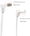 Cat6 Ethernet Cable 90 Degree Downward Right Angle, Flat CAT6 Gigabit Internet Network LAN Patch ​Cords- for PC,Router,Modem 32AWG FTP Cat6 Network Cable White (UP Angle, 10FT)