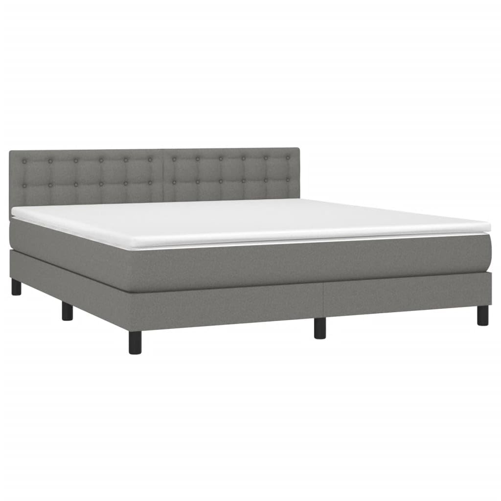 Somier de cama de colchón (180 x 200 cm), color gris oscuro