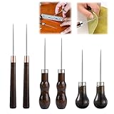 Ahle Mit Holzgriff 6 Stück Holz Schneiderahle Holz Leder Handwerk Ahle Diy Ahle Nadel Nähen Ahle Ahle Werkzeug Stitching Reparieren Lederarbeiten Von Leder Segeltuch Schwerer Stoff Punching Diy Tool