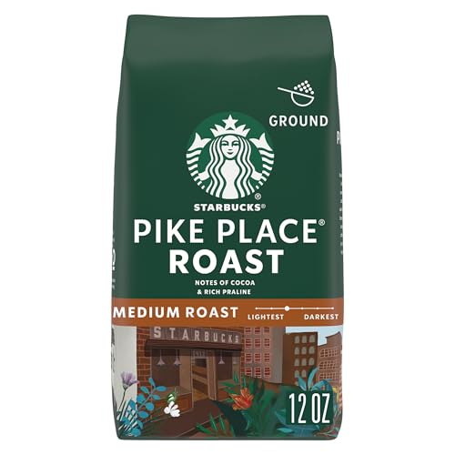 Image of Starbucks Ground Coffee, Medium Roast Hot or Iced Coffee, Pike Place Roast, 12 oz