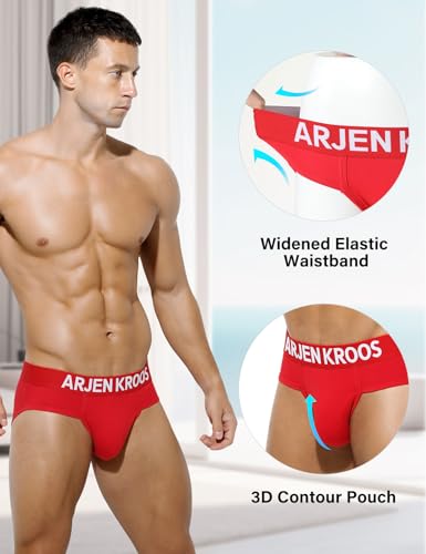Arjen Kroos Men's Underwear Briefs, Sexy Athletic Cotton Underwear Men, Low Rise Underpants Pouch Underwear for Men 1 Pack2