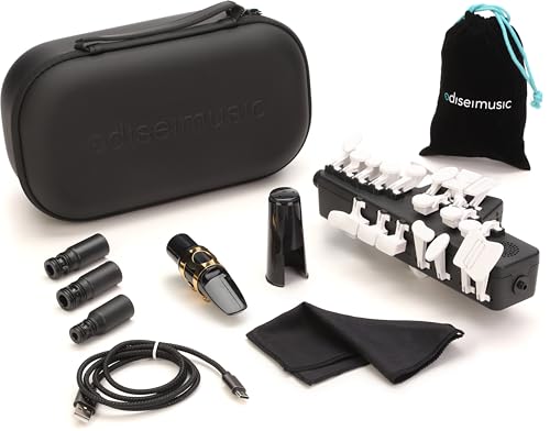 Image of Travel Sax 2 (White Silicon) - Compact Digital Saxophone for Silent Practice Anywhere | Lightweight Electronic Sax with Real Alto Mouthpiece, Built-in Speaker, Bluetooth MIDI /Audio, USB-C, 70+