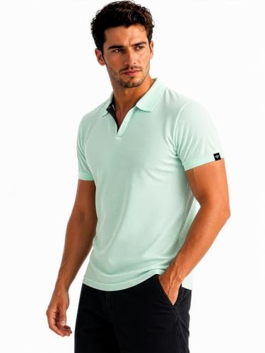 Image of Status Quo Men's Polo T-Shirt | Rich Cotton Blend | Slim Fit | All Day Comfort | Contrast Inner Placket | Polo Collar