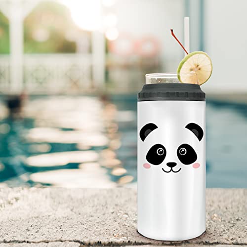 Winorax Panda Tumbler 4-In-1 Can Cooler For Pandas Face Coffee Travel Mug Cup 16Oz Stainless Steel Insulated With Lid Funny Gifts For Panda Animal Lovers Kids Women Girls Farmgirl Birthday Christmas #TOP4